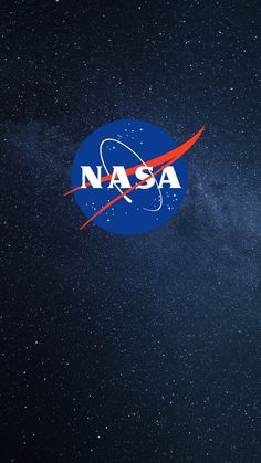 the nasa logo is shown against a background of stars