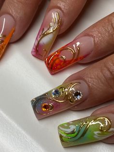 Carribean Nails, Masculine Nail Designs, Freestyle Nails, Nature Nails, Girly Acrylic Nails, Short Square Acrylic Nails