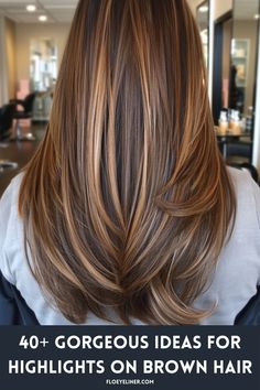 Brown On Brown Highlights Brunettes, Blond Highlights Brown Lowlights, Long Layers With Brown Highlights, Cinnamon With Blonde Highlights, Hilight Lowlight Brown, Caramel Color Highlights, Color Hair Ideas For Morena, Brown Base Highlights, Best Highlights For Medium Brown Hair