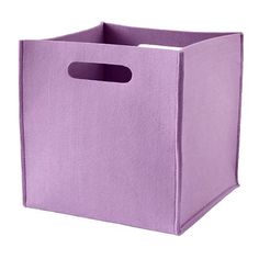 a large purple storage bin with handles