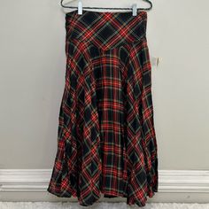 Vintage Dead Stock Plaid Skirt. I Placed This In The Late 70s Early 80s. Buttons On The Side. Skirt Is Pleated. This Will Be Perfect For The Holidays. It Measures 30.5 Inches Long. Vibrant Color, Excellent Condition. Plaid Maxi Skirt 90s Plaid Skirt, Vintage Long Plaid Skirt, Vintage Plaid Pleated Skirt, Retro Plaid Full Skirt, Vintage Tartan Skirt, Plaid Pleated Skirt, First Class, Plaid Skirts, Sewing Techniques