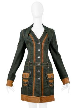 Dior Coat, Dior By John Galliano, Dior Clothing, Christian Dior Designer, Denim Trench Coat, Concept Clothing, Utility Style, Vintage Christian Dior, Dior Fashion