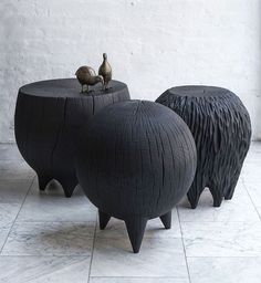 Tiled Floor, Charred Wood, Into The Wood, Shou Sugi Ban, Into The Woods, Furniture Inspiration, Unique Furniture, 인테리어 디자인, Cool Furniture