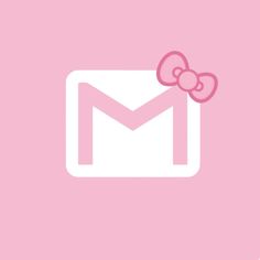 a pink wallpaper with an image of a bow on it and the letter m