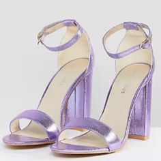 Purple Metallic One Strap Asos Heels Uk 5 Us 7. Like Brand New, Never Worn Sparkly Heels Purple, Purple Block Heel Shoes For Night Out, Purple Block Heel Heels For Night Out, Glamorous Purple Block Heel Shoes, Glamorous Purple Block Heel Heels, Purple Block Heel Party Heels, Purple Block Heel Heels For Party, Asos Heels, Engagement Party Outfit