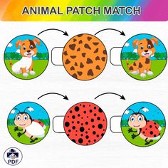 an animal patch match with ladybugs and spots