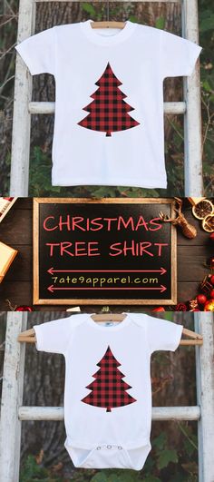 KIDS CHRISTMAS SHIRTS | This adorable Christmas OUTFIT is a perfect this holiday season! | Plaid Christmas Tree Shirt | Boy or Girl Christmas Onepiece or Shirt | Kids Christmas Pajamas - Family Shirts #christmasshirts #babyonepiece #kidsoutfit #christmasgifts Kids Christmas Shirts, Kids Christmas Pajamas, Christmas Pajamas Kids, Christmas Shirts For Kids, Plaid Christmas Tree, Christmas Tree Shirt, Christmas Breakfast, Girl Christmas