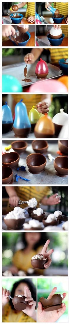 multiple images of different bowls and plates with hands reaching for each other in front of them