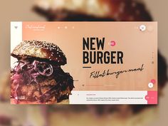 a burger menu with an image of a hamburger on it