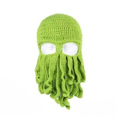 Octopus Knitted Handmade Hat - Snowears- Beard Halloween Costumes, Octopus Knitting, Halloween Beard, Beard Beanie, Octopus Hat, Beard Hat, Winter Face Mask, Ski Cap, Cable Knit Hat