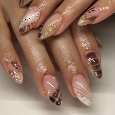 Brown Nails Design, November Nails, Funky Nails, Pretty Acrylic Nails, Nail Gel, Chic Nails, Types Of Nails