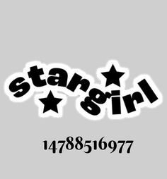 the star girl logo is shown in black on a gray background, with stars above it