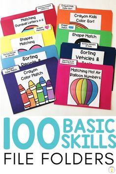 the 100 basic skills file folders are great for kids to practice their writing skills