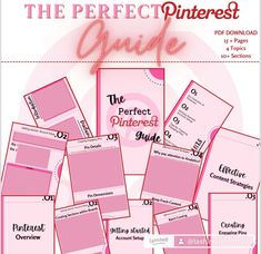 the perfect pinterest guide for princesses is shown in pink and white, with text