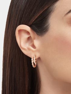 Serpenti Viper 18 Kt Rose Gold Earrings Set With Pavé Diamonds Earrings Bvlgari, Bvlgari Gold, Bvlgari Earrings, Bulgari Jewelry, Bvlgari Jewelry, Bvlgari Serpenti, Luxury Earrings, Expensive Jewelry, Girly Jewelry