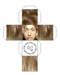 a cross with an image of a woman's face in the center and stars on it