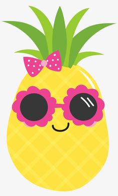 a pineapple wearing sunglasses and a bow