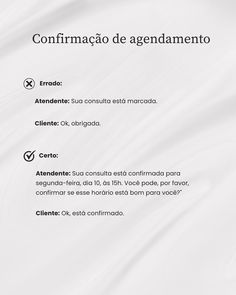 a white sheet with the words confirmacao de agendamentoo on it