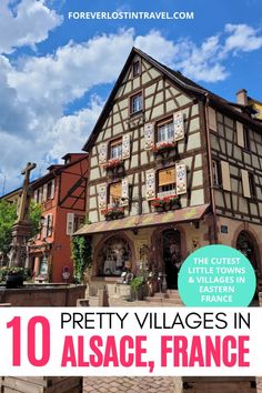 an old house with the words pretty villages in france on it's front cover