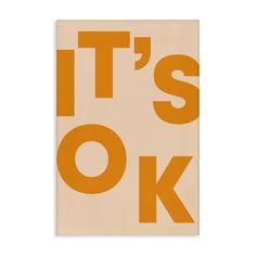 it's ok sticker in orange and white with the words, it's ok