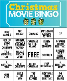 a christmas movie poster with the words, free movies and other things to do on it