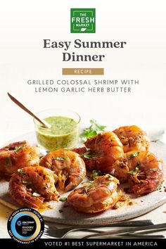 grilled colossal shrimp with lemon garlic herb butter is the perfect summer dinner