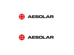 the logo for aesolar is shown in red and black on a white background