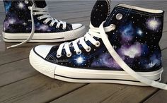 Galactic nebula Galaxy Shoes custom painted shoes,High-top Painted Canvas Shoes Space Converse, Painted Galaxy, Galaxy Converse, Galaxy Shoes, Galaxy Vans, Style Converse