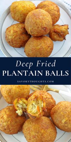 deep fried plantain balls are an easy appetizer to serve at any party