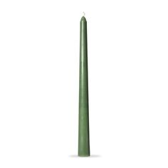 a tall green candle sitting on top of a white surface