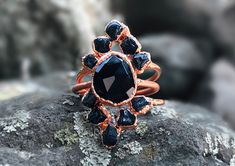 Shop will be ON VACATION from July 26th to August 29th. All orders placed before July 26th will be shipped out before the end of July. All orders placed AFTER July 26th will be shipped out in September. *These amazing unique wedding ring sets are made with genuine Black Tourmaline stones. *The mysterious black tourmaline wedding set is definitely the perfect set for your unique love♥️ *Our gemstones are hand selected, and set on a beautiful shank for a one-of-a-kind work of art. Every piece is h Raw Stone Black Moss Band Ring, Unique Wedding Ring Sets, Engagement Ring Raw, Raw Stone Engagement Rings, Raw Opal Ring, Wedding Ring Sets Unique, Black Tourmaline Stone, Raw Black Tourmaline, Black Tourmaline Ring