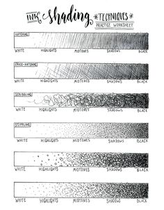 the different types of ink shading techniques for beginners to use in their art projects