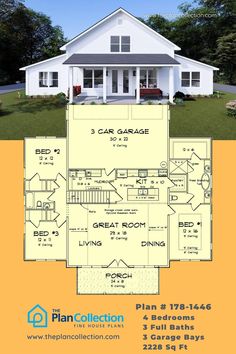 barndominium farmhouse floor plans, Plan # 178-1446 4 Bedroom Barndominium Floor Plans, Barndominium Farmhouse, Closet Master, Living Room Game Room, 4 Bedroom Barndominium, Barndominium Plans, Farmhouse Floor Plans