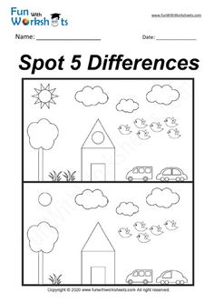 spot 5 differences worksheet