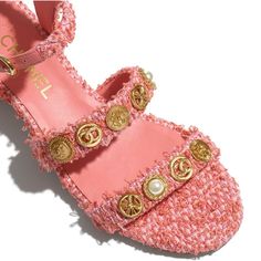 Chanel Sandals Chanel, Chanel Store, Fashion Chanel, Jeweled Sandals, Chanel Sandals, Chanel Official, Chanel Official Website, Fresh Shoes, Pink Sandals