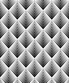 an abstract black and white pattern with diagonal lines in the center, on a white background