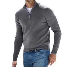 Patlollav Mens Wool Sweater Stand Up Collar Solid Long Sleeve Knitted Pullovers Color/Size: Gray/L Gender: Women/Female/Girl It is made of high quality materials, durable enought for your daily wearing. I am sure you will like it! If you have any questions about this products, please feel free to contact us. We will contact you within 24 hours to provide you with a better solution. KEY: Mens fall fashion 2022, Christmas, Mens plus size clearance, Mens Tops, Mens Coats, Mens Pants Color: Beige. Retro Mode, Zippered Sweater, Winter Sweatshirt, Zip Up Sweater, Casual Sweaters, Knitted Pullover Sweaters, Look Casual, Men Looks, Zip Sweater