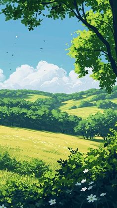 Hills Aesthetic, Iphone Paper, Cozy Art, Digital Painting Techniques, Summer Scenes, Anime Backgrounds, Galaxy Art