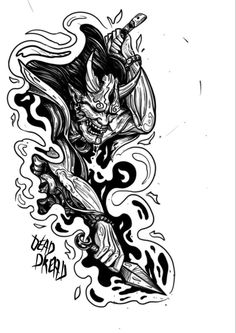 Demon Stencil, Japanese God Tattoo, Japanese Demon Tattoo Design, Demon Tattoo Designs, Japenses Tatoos Design, Shoulder Tattoo Men, Japanese Forearm Tattoo, Japanese Demon Tattoo, Unique Half Sleeve Tattoos