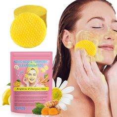 PRICES MAY VARY. NATURAL INGREDIENTS: Made from cotton pads that are naturally skin friendly and contain turmeric, chamomile, lemon, etc., gentle and non irritating, suitable for all skin types. CONVENIENT & EASY TO USE: The portability of these Turmeric Cleansing Pads adds to their convenience and versatility, the compact size and lightweight make them easy to carry in your makeup bag, travel kit or gym bag. DEEP CLEANSING: The Kojic Acid Turmeric Cleansing Pads contain gentle cleansing ingredi Deep Clean Pores, Exfoliating Pads, Daily Face Wash, Facial Sponges, Skin Oil, Face Cleansing, Cleansing Pads, Cleansing Face, Pore Cleansing