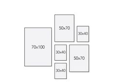 four square boxes are shown with the measurements for each box in front and bottom, along with