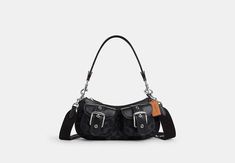 Ashton Baguette Coach, Coach Ashton Baguette, Coach Buckle Bag, Pouch Bags, Coach Outlet Handbags, Black Leather Shoulder Bag, Trendy Shoulder Bags, Black Coach Bag, Everyday Purse