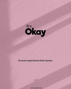 it's okay, no more expectations from anyone by oka lover cover art