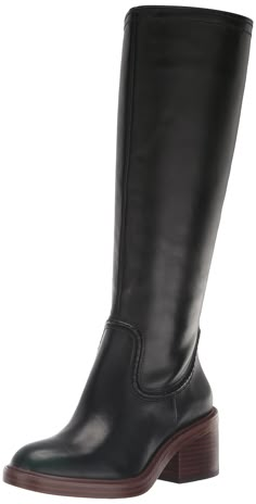 PRICES MAY VARY. Leather Material Boot - Knee Boot Zipper Closure Knee High Wide Calf Boots, Wine Vineyard Outfit Fall, Wide Calf Boots Outfit, Boots To Wear With Dresses, Fall Boots Black, Going Out Boots, Outfits With Knee High Boots, Chicago Fits, How To Wear Thigh High Boots