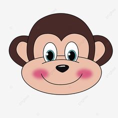 a monkey's face with big eyes, cartoon, animal png and psd