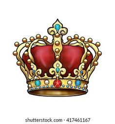 Similar Images, Stock Photos & Vectors of Golden Royal Crown Isolated on White Background. - 127140557 | Shutterstock Album Graphic Design, King Crown Drawing, Gold King Crown, King Illustration, Crown Pictures, Crown Illustration, Crown Drawing, Crown King, King Diamond