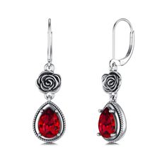 Gothic Antique, Gift Ideas Jewelry, Gothic Rose, Rose Crystal, Ruby Birthstone, Ideas Jewelry, Professional Jewelry, Valentine Wedding, Leverback Earrings