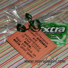 an orange and green bag with a tag on it that says extra laundry deterant