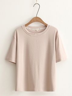 SPU:FL2SH517223Sleeve Type:Short SleeveMaterial:CottonNeckline:Round NeckTheme:SummerColor:Coffee,Black,Khaki,White,Gray,PinkSize ChartSizeSleeve LengthShoulderLengthBustcminchcminchcminchcminchS228.74618.16023.69838.6M239.14718.5612410240.2L249.44818.96224.410641.7XL259.84919.36324.811043.3 Beige Short Sleeve T-shirt For Spring, Summer Beige Half-sleeve Tops, Beige Solid Color T-shirt For Summer, Summer Beige Half Sleeve Tops, Beige Solid Color Crew Neck T-shirt, Beige Crew Neck T-shirt Solid Color, Beige Crew Neck T-shirt, Beige Solid Color Short Sleeve T-shirt, Casual Beige Short Sleeve Top For Summer