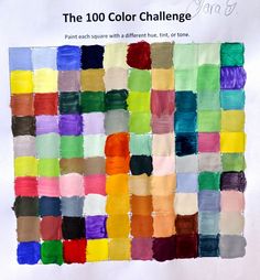 the 100 color challenge is an art project for kids to learn how to draw and paint